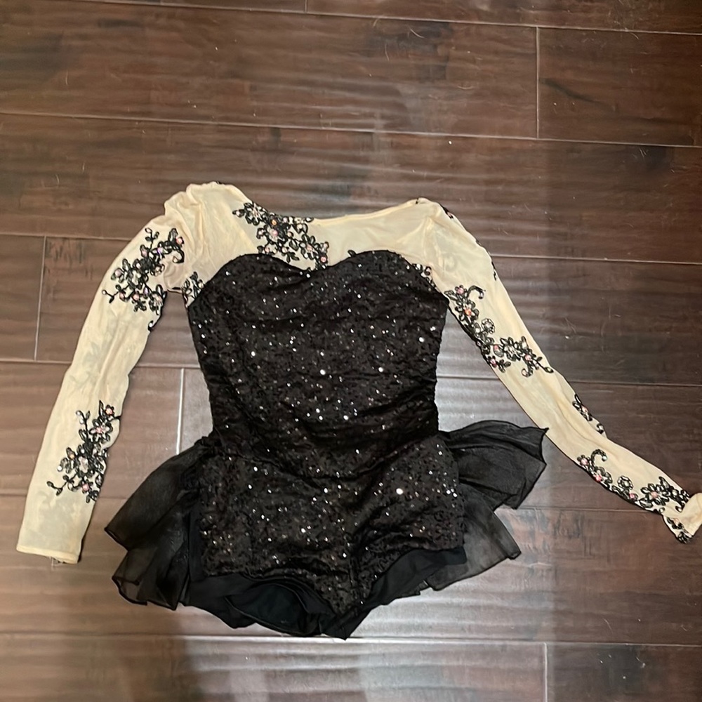 Weissman black and nude leotard with mini tutu in the back!